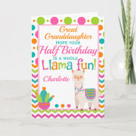 6 månader efter födelsedag Cute Llama Kort