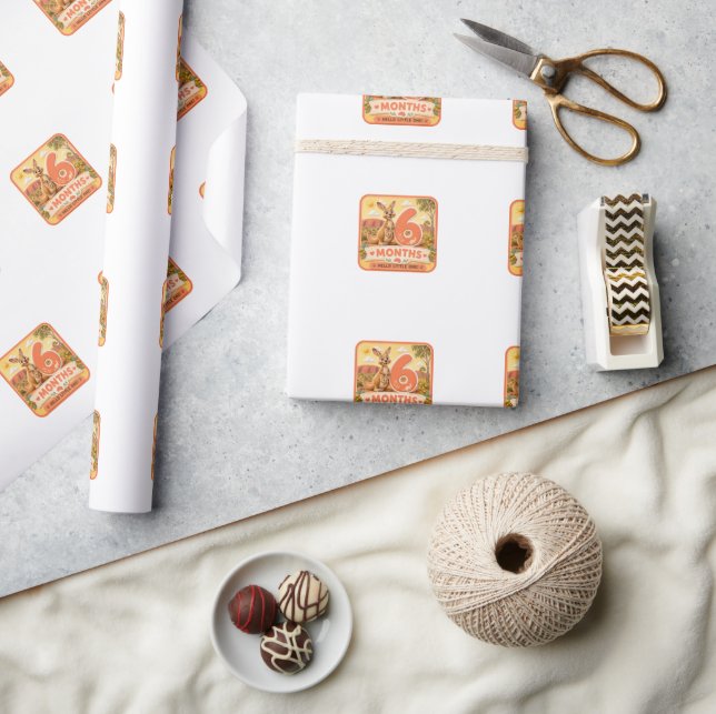 6 månaders baby milstolpsäventyr presentpapper (Hantverk)