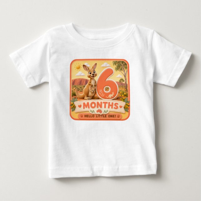 6 månaders baby-milstolpsäventyr t shirt (Framsida)