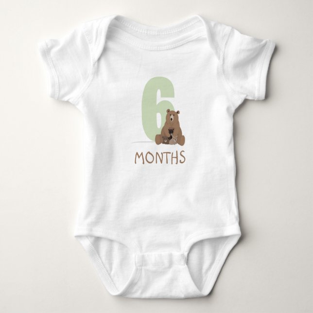 6 månaders mamma och baby t shirt (Framsida)