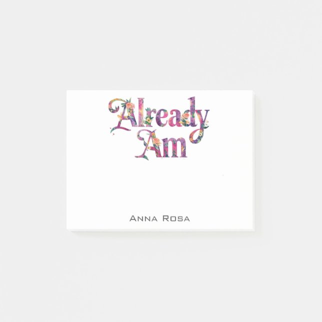 *~* 6 Manifest AP85 Blommigts Gatitude READY AM Post-it Block (Framsida)