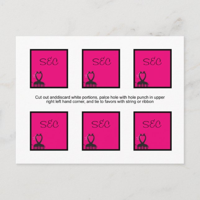 6 Märkre för Giraffe Heart Wedding Vykort (Framsida)