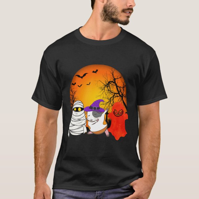 6 Marsvin Halloween Pumpa T Shirt (Framsida)
