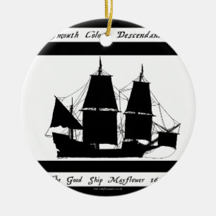 6 mayflowerättlingar julgransprydnad keramik
