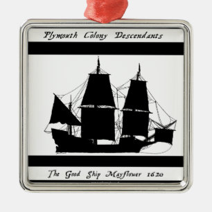 6 mayflowerättlingar julgransprydnad metall