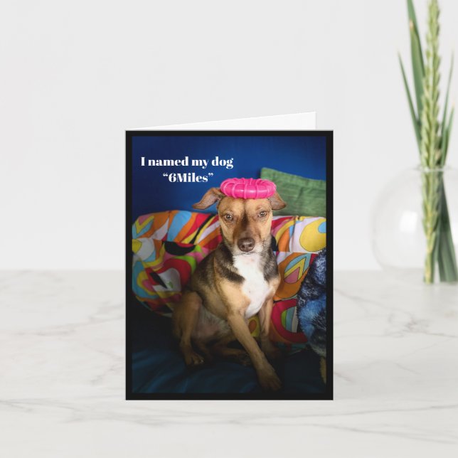 6 miles per dag, humoristiskt gratulationskort kort (Framsida)