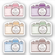6 Oj Snap! Pastel Cameras Stickers