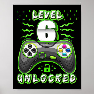 6 Olåsta videospel med 6e, födelsedagsspel 3 Poster