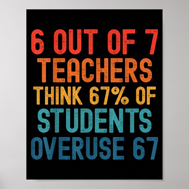 6 Out Of 7 Teachers Six Seven Meme Students Overus Poster (Framsidan)