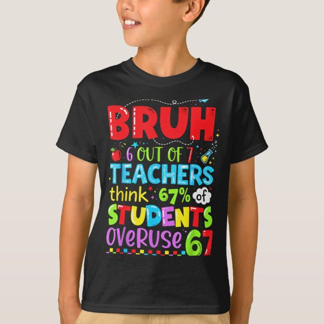 6 Out Of 7 Teachers Think 67% Of Students Overuse  T Shirt (Framsida)