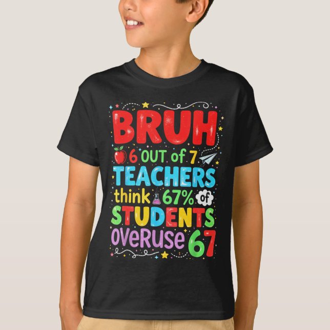 6 Out Of 7 Teachers Think 67% Of Students Overuse  T Shirt (Framsida)