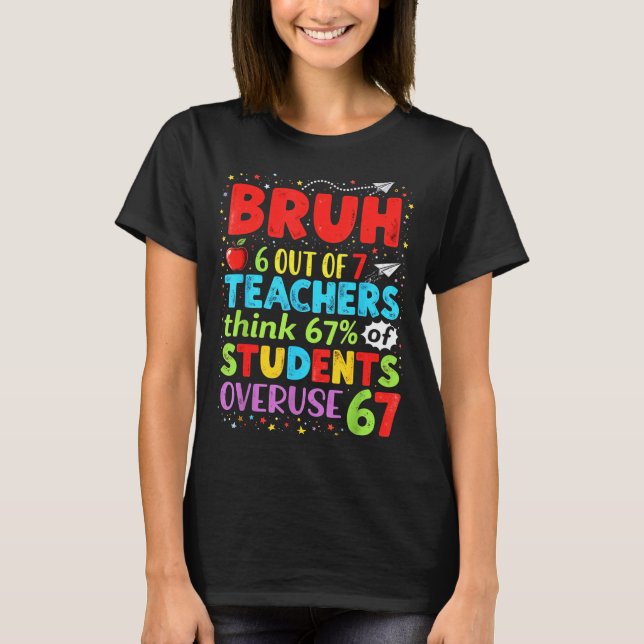 6 Out Of 7 Teachers Think 67% Of Students Overuse  T Shirt (Framsida)
