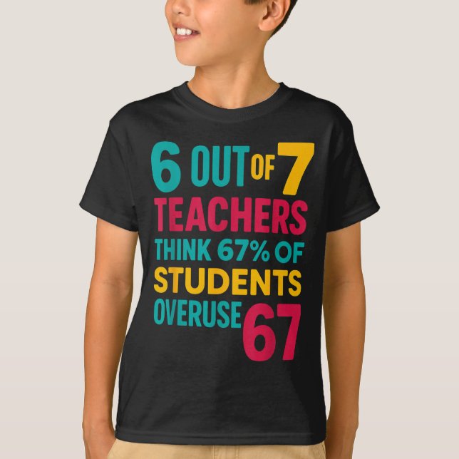 6 Out Of 7 Teachers Think 67% Students Overuse Quo T Shirt (Framsida)