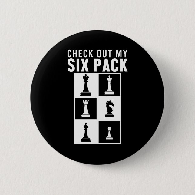 6-pack Chess Biet Board Checkmate Player Gift Knapp (Framsida)