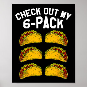 6 Pack Fitness Taco Funny Mexikanska Gym överst fö Poster