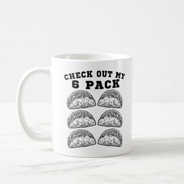 6 Pack Fitness Taco Funny Mexikanska Gym - Taco Äl Kaffemugg (Vänster)
