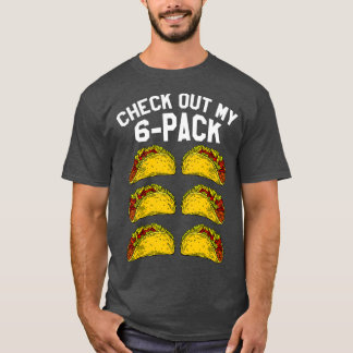 6 Pack Fitness Taco Funny Mexikanska Gym Top för T Shirt
