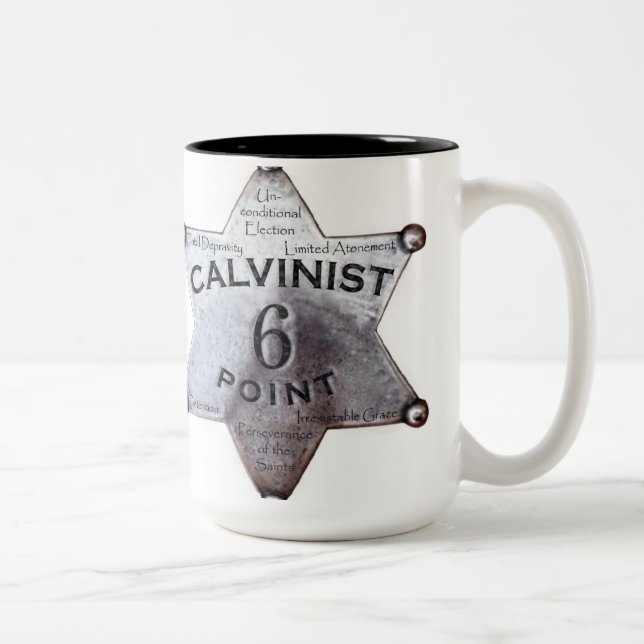 6 peka calvinisten Två-Tonad mugg (Höger)