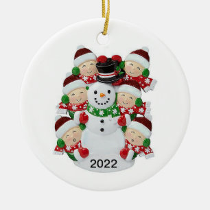 6 personer snögubbe anpassade ornament