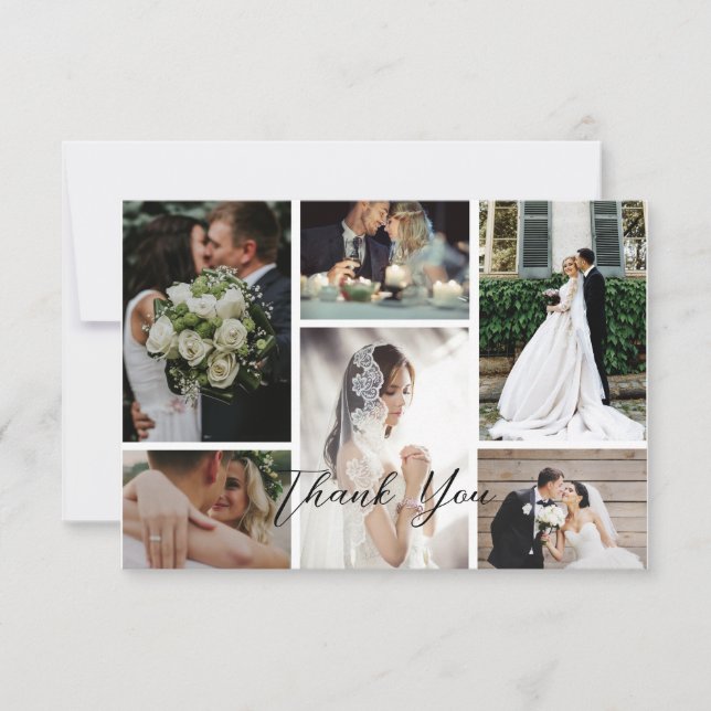 6 Personliga fotokollage Favoritögonblick Tack Kort (Framsida)