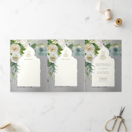 6 pg NIKAH WALIMAH White Greenery Silver Bröllop