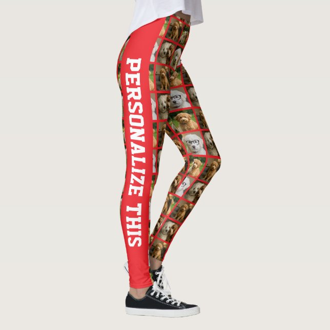 6 Photo and Text Template Personalized Collage  Leggings (Höger)