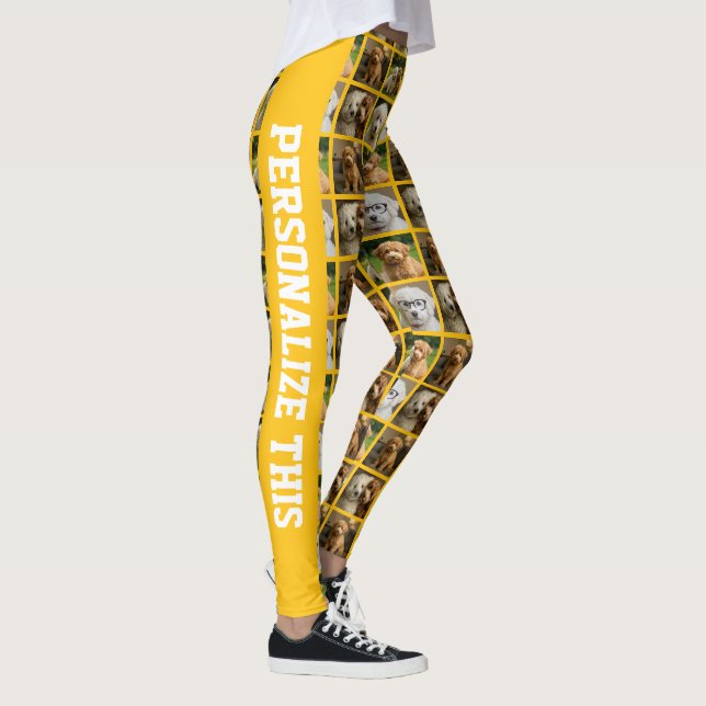 6 Photo and Text Template Personalized Collage  Leggings (Höger)