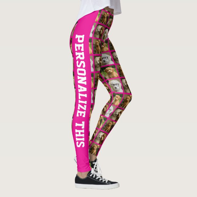 6 Photo and Text Template Personalized Collage  Leggings (Höger)