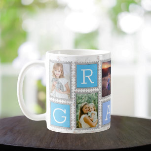 6-Photo Collage Baby & Family Gift for Grandma Kaffemugg