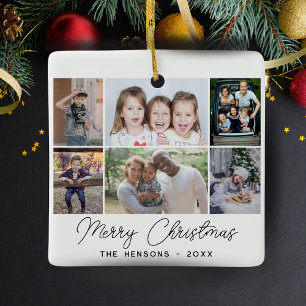 6 Photo Collage God jul Family Julgransprydnad Keramik