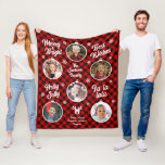 6 Photo Collage Grandma Ornament Buffalo Play Fleecefilt<br><div class="desc">Perfekt Fleece Blanket för att få en festlig beröring till alla julklappar du ge. 6 Fotojulmormor Ornament</div>