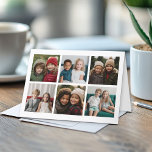 6 Photo Collage Happiest Helgdagars Black White Helgkort<br><div class="desc">En enkel,  minimalistisk design med ett område där du kan lägga till sex av dina favoritfoton från detta år.</div>