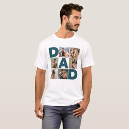 6 Photo Collage Lycklig Fars dag Pappa T Shirt
