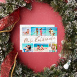 6 Photo Collage Mele Kalikimaka<br><div class="desc">Skicka beundran för den här julhelgen med den här roligten,  moderna sex fotokollage julkort! De är perfekt för att visa favoritfoton från din tropiska strandsemester! Typografin lyder "Mele Kalikimaka" i reell folie,  och kortets baksida innehåller en sanddesign över en vit bakgrund.</div>