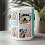 6 Photo Collage Namn-minimalist - kan redigera fär Kaffemugg<br><div class="desc">Använda dina fyrkantiga Instagram-foton för bästa resultat! OM DU VILL ÄNDRA BAKGRUND - klicka på det anpassade eller avancerade designområdet och välj ett färg i färg-väljaren. Ett konstnärligt sätt att visning ditt bästa bilder för fotodelning.</div>