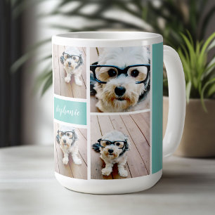6 Photo Collage Namn-minimalist - kan redigera fär Kaffemugg