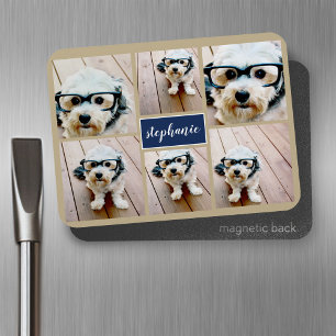 6 Photo Collage Namn-minimalist - kan redigera fär Magnet