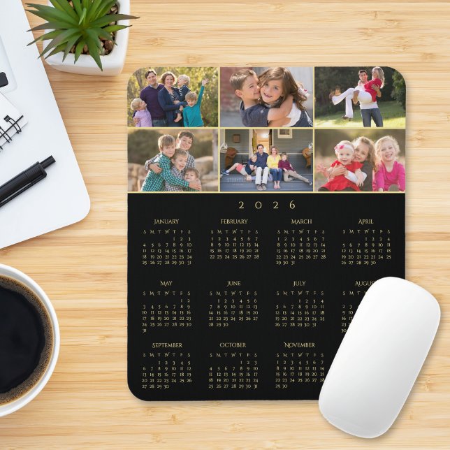 6 Photo Collage Personalized Family 2026 Calendar Musmatta (6 Photo Collage Personalized Family 2026 Calendar Mouse Pad)