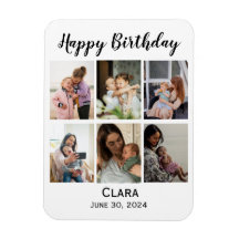 6 Photo Collage Personlig Script Birthday
