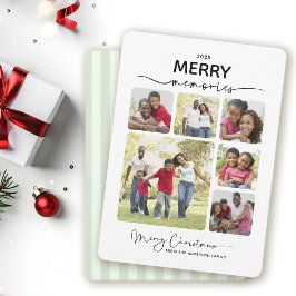 6 Photo Collage Simple Merry Memories Jul Julkort