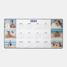 6 Photo Collage US 2024 Year at a Glance Calendar