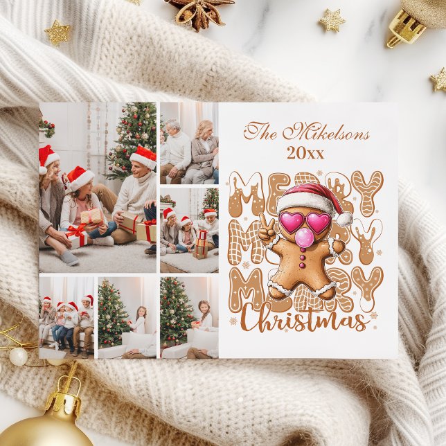 6 Photo Cute Gingerbread  Christmas  Julkort (Skapare uppladdad)