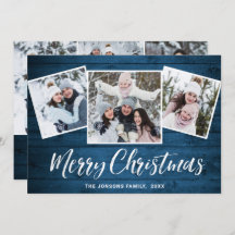 6 PHOTO-jul Rustic Blue Wood Hälsning