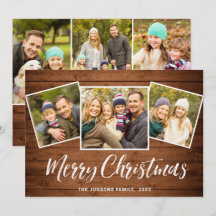 6 PHOTO-jul Rustic Brown Wood Hälsning