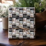 6 Photo Lycklig All Minimal Black white Presentpapper<br><div class="desc">Lycklig Allt! Ett trendig och viskare God jul Hälsning med en bild kollage på 6 bilder. Kan användas för december-helgdag eller verkligen som helst firande.</div>