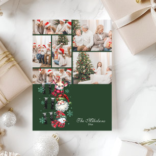 6 Photo Retro Santa & Friends God jul Julkort