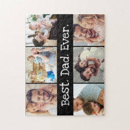 6 Photo Roligt Best Pappa någonsin Collage Black a Pussel