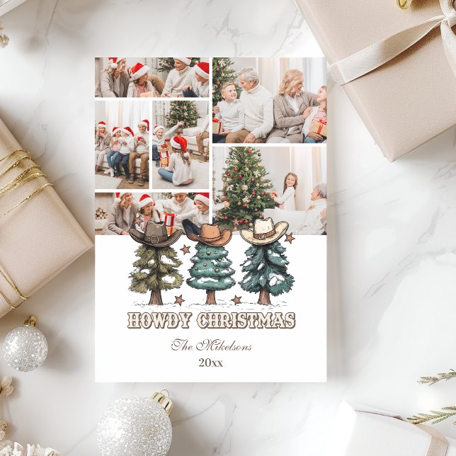 6 photo Western Howdy Christmas Julkort (Skapare uppladdad)