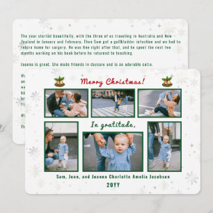6 Photos Collage Brev Cute Elegant Personlig Julkort