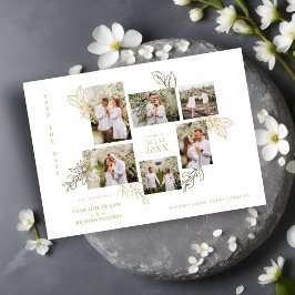 6 Photos Collage Wedding Botanical Branches Frame Spara Datumet